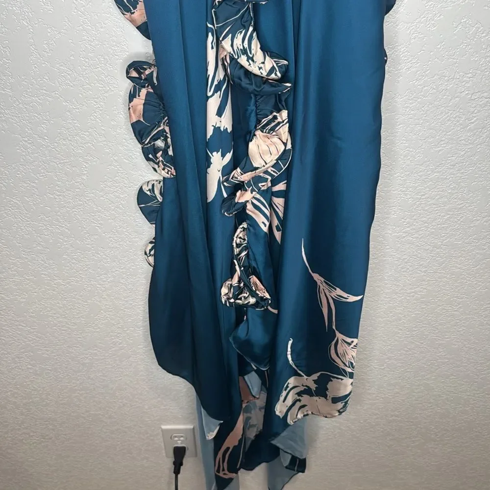 NWT PRAIA PR Bellagio 17191 Maxi Dress Large Green Pink Floral_5